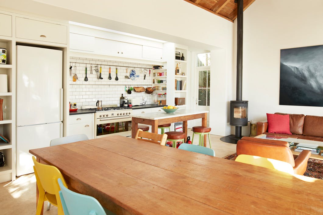 Clear and decluttered kitchen and dining area