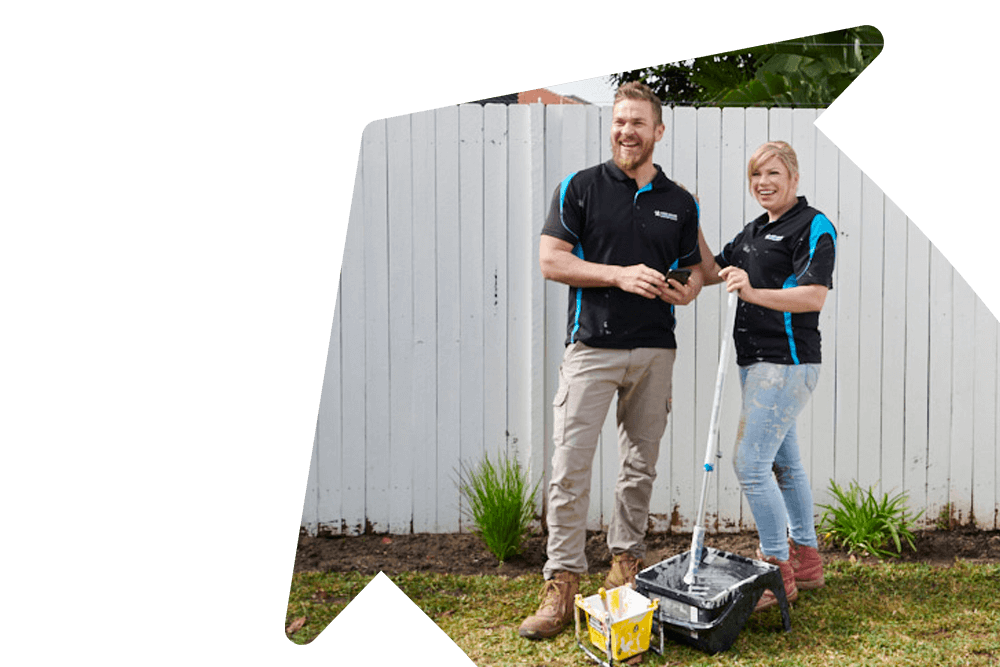 Professional painters on site for an exterior paint job